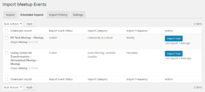 Scheduled Meetup Imports