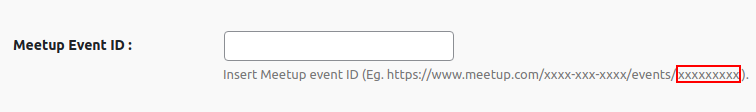 meetup event id input box