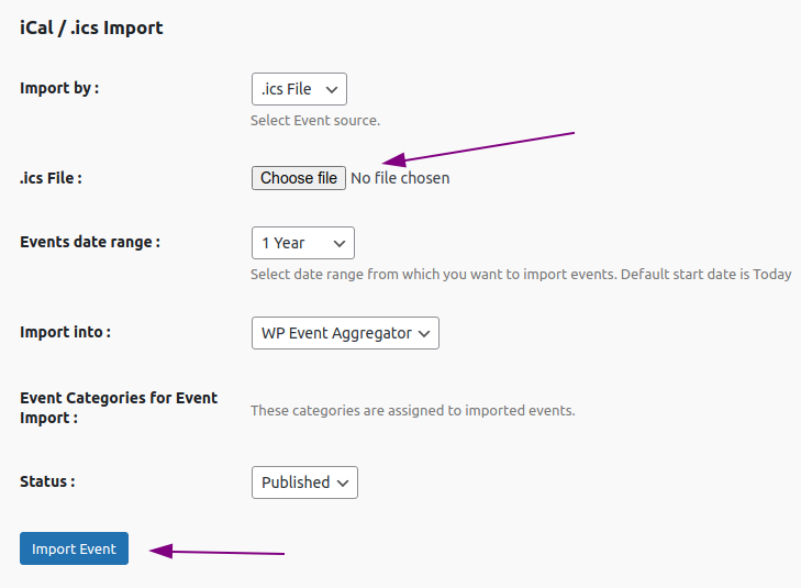 final step click import