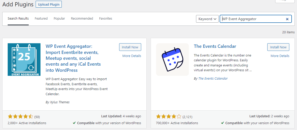 select wp event calendar