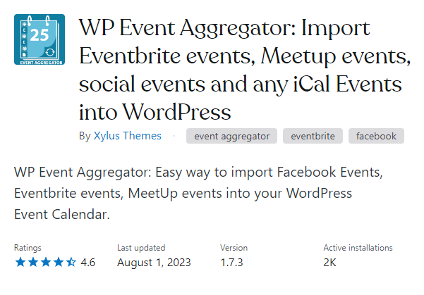 WP Event Aggregator Plugin