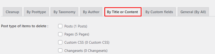 select by title or content